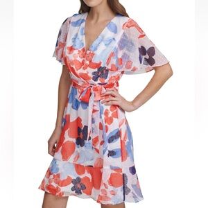 DKNY Multicolor Dress with Belt - Size 10